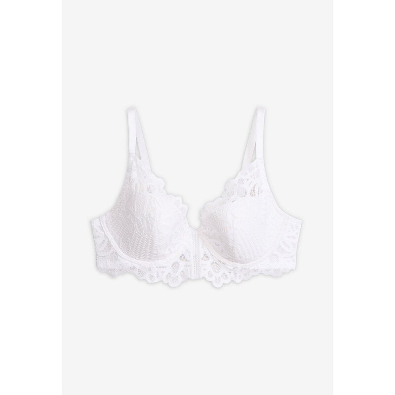 bonprix Vystužená podprsenka z elegantnej čipky, farba biela 67880008