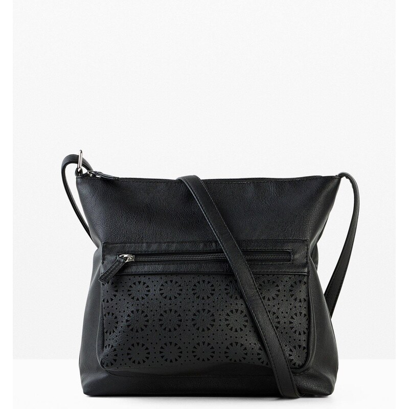 bonprix Kabelka Crossbody s dekoratívnym vreckom, farba čierna 67880002