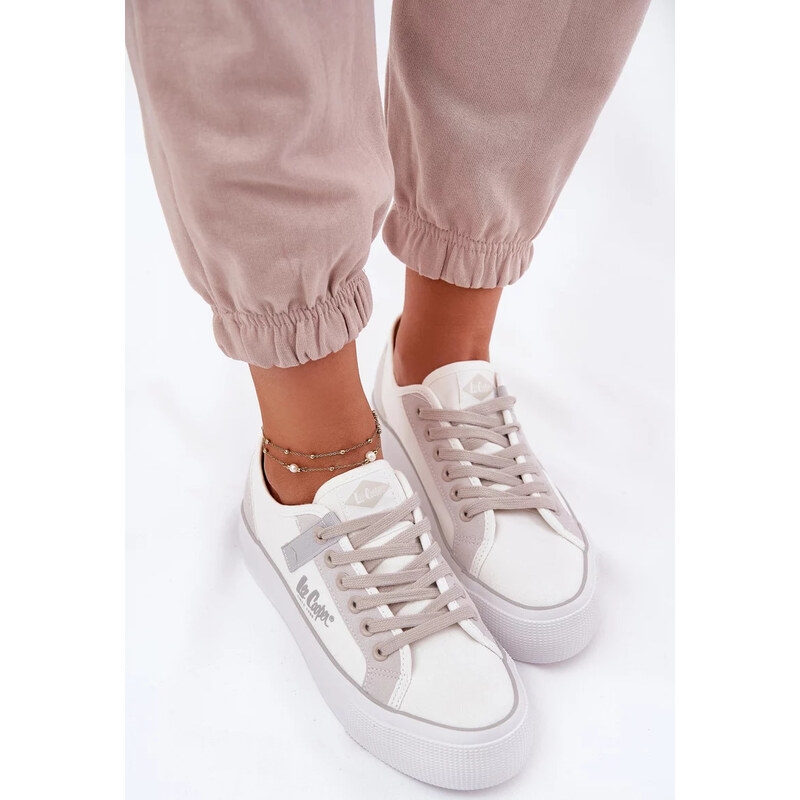 Kesi Bielo-šedé dámske trampky na platforme Lee Cooper 67883203