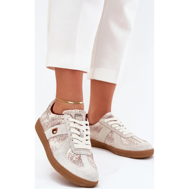 Kesi Béžové dámske sneakers Daniel Lopez Just Dare so zvieracím vzorom 67883205