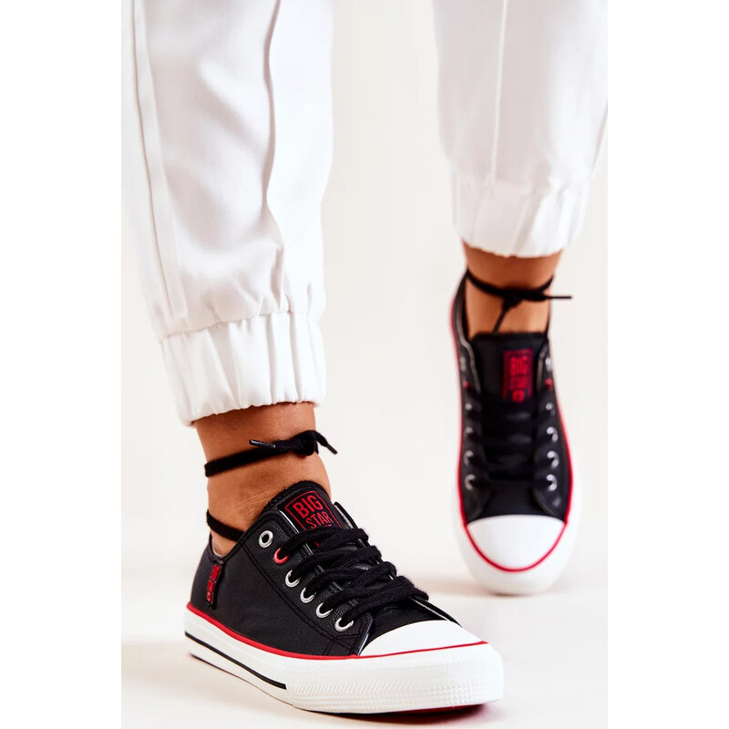 Čierne kožené tenisky BIG STAR 67883219