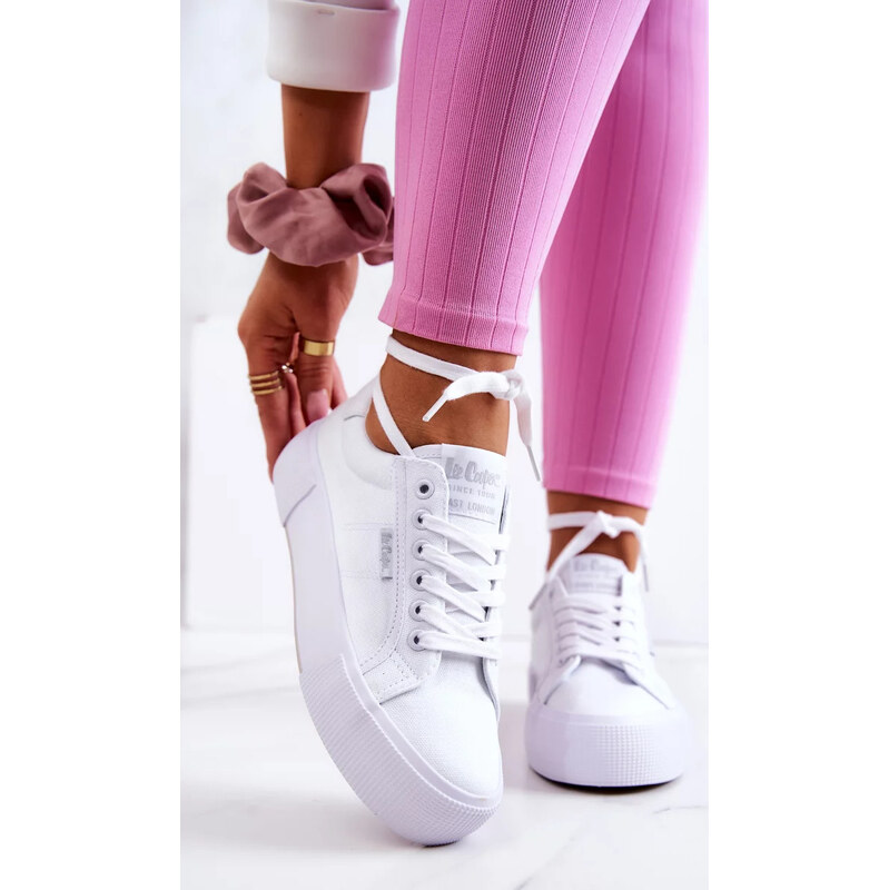 Kesi Biele tenisky na platforme Lee Cooper 67883223