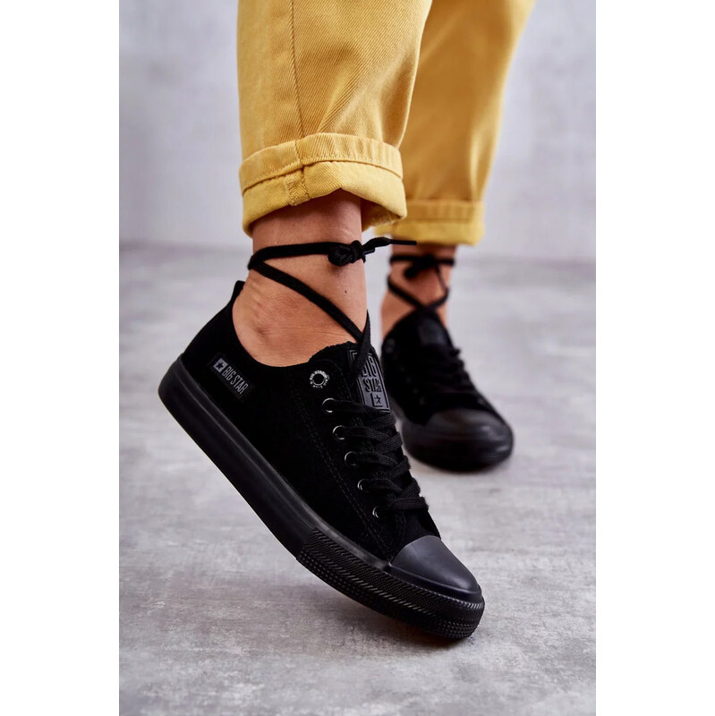 Čierne dámske nízke Materiál tenisky Big Star 67883234