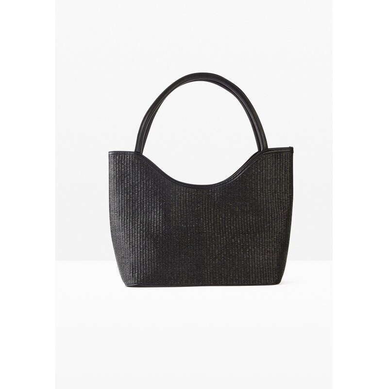 bonprix Slamená taška Shopper, farba čierna 63477779