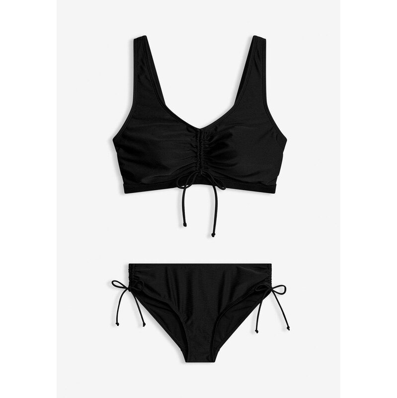 bonprix Bikiny (2-dielne) so šnúrkami na zaviazanie, farba čierna 67880426
