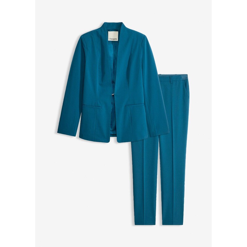 bonprix Nohavicový oblek (2-dielna sada), farba modrá 67863024