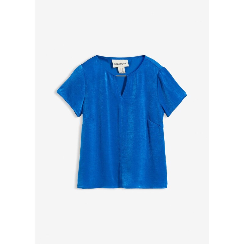 bonprix Tunika z jemného saténu, farba modrá 67880428