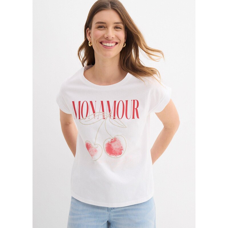 bonprix Tričko z čistej bavlny, farba biela 67879764