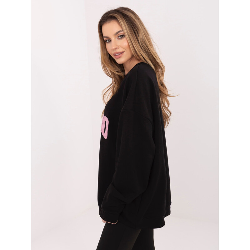 RELEVANCE Čierna dámska oversize mikina bez kapucne 67883345