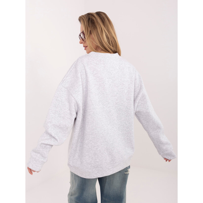 RUE PARIS Svetlošedá melírovaná mikina 67883354