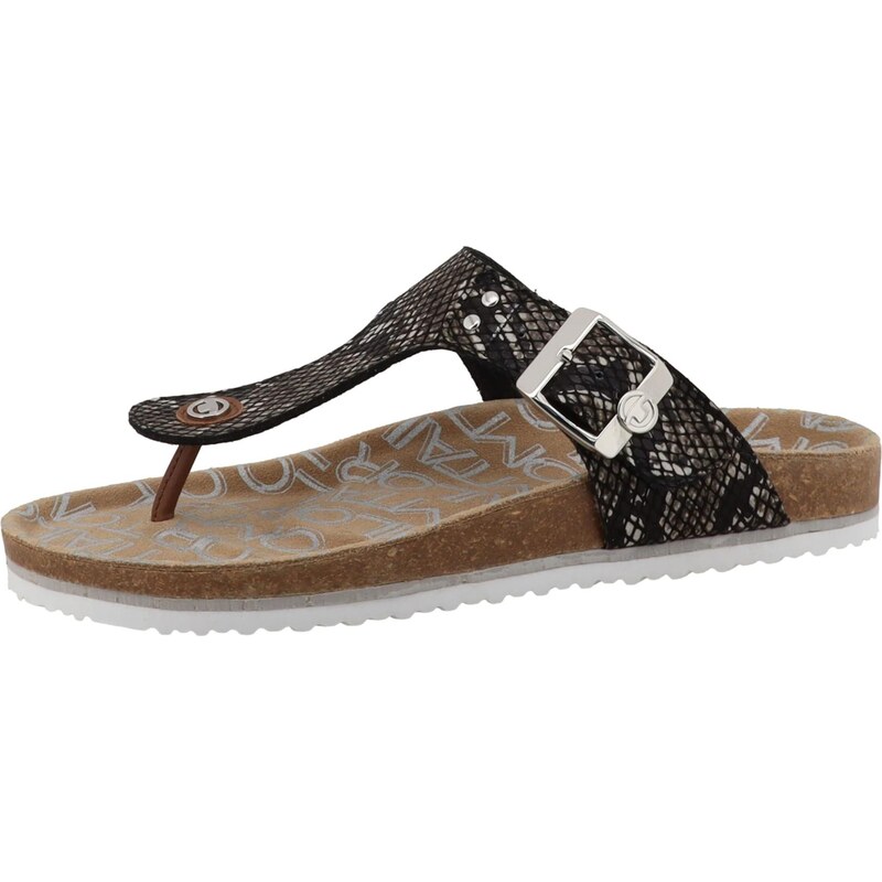 TOM TAILOR Žabky tmavohnedá / svetlosivá / čierna 67890296