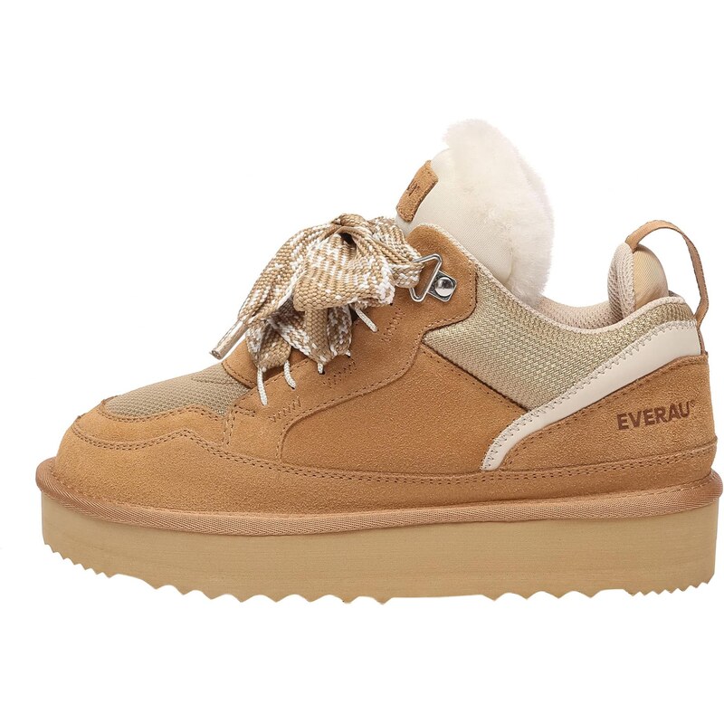 Everau Nízke tenisky Marbled béžová / gaštanová / červená / biela 67890299