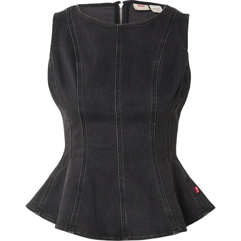LEVIS Top Leighton Peplum Top čierny denim 67890313
