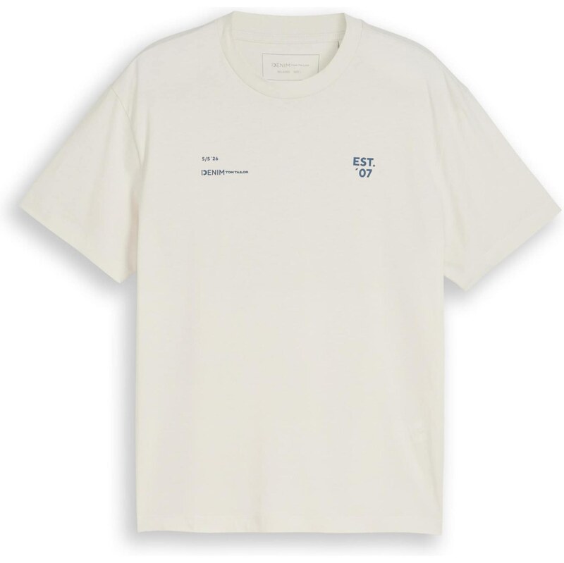 TOM TAILOR DENIM Tričko námornícka modrá / svetlohnedá / svetlosivá 67890419