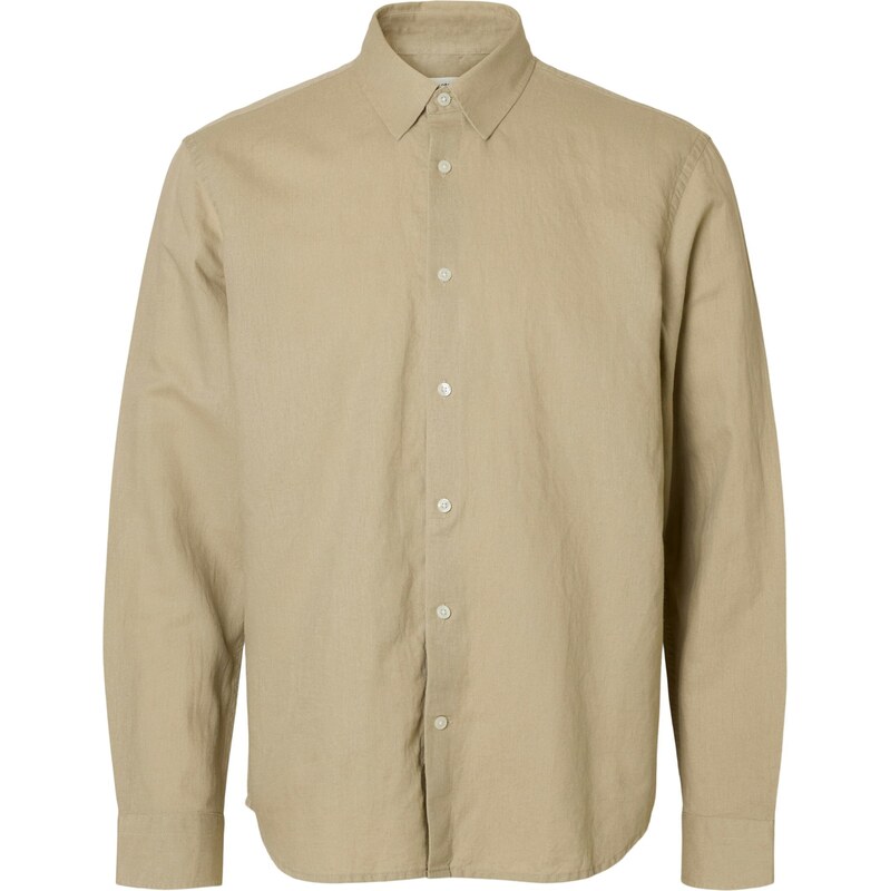 SELECTED Košeľa SLHCLAY tmavobéžová 67890438