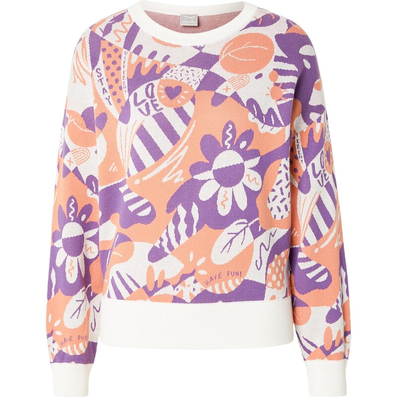 Iriedaily Sveter Tilda fialová / oranžová / biela ako vlna 67890453
