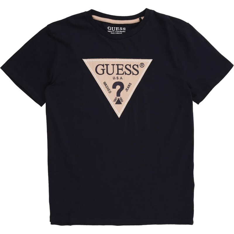 GUESS Tričko béžová / tmavomodrá 67890537