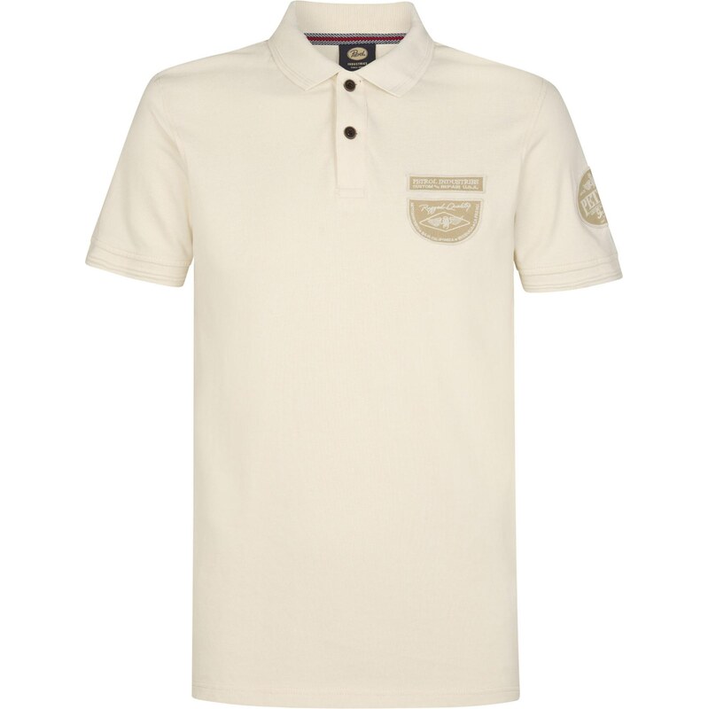 Petrol Industries Tričko kaki / biela ako vlna 67890622