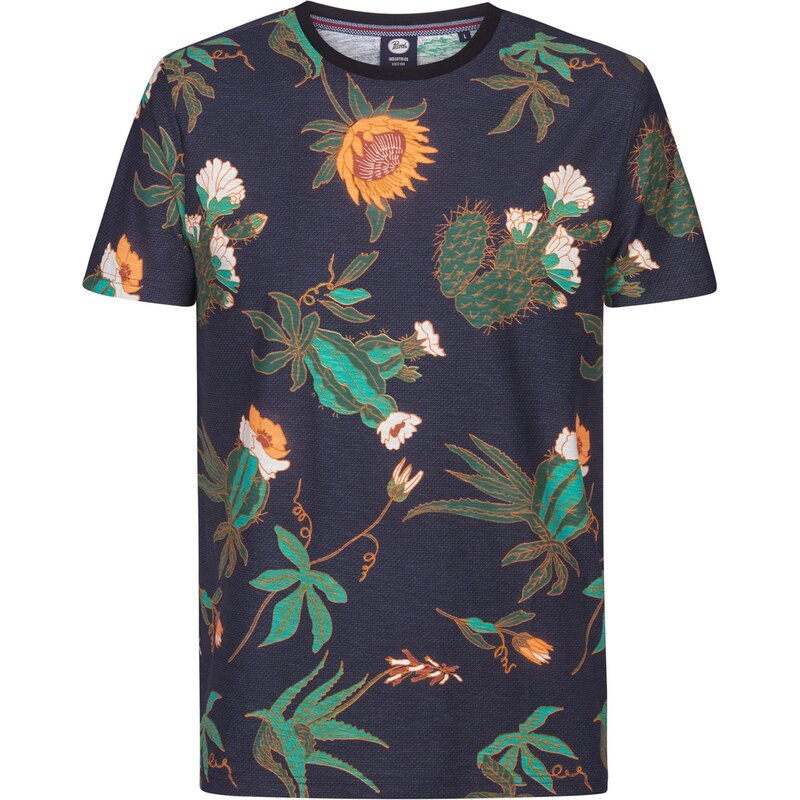 Petrol Industries Tričko koňaková / smaragdová / tmavozelená / čierna 67890679