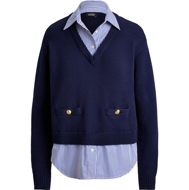 Lauren Ralph Lauren Sveter modrá / námornícka modrá / biela 67890733