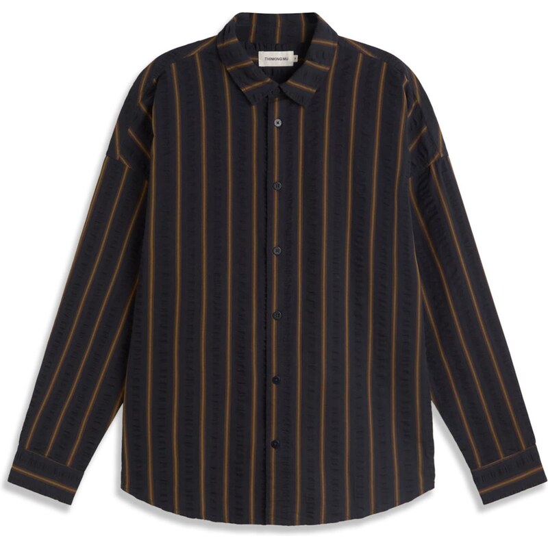 Thinking MU Košeľa Hary námornícka modrá / hnedá / svetlohnedá 67890779