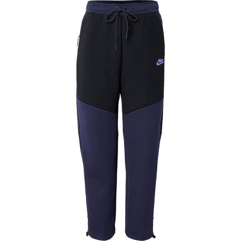 Nike Sportswear Nohavice TECH FLC námornícka modrá / fialová / čierna 67891138
