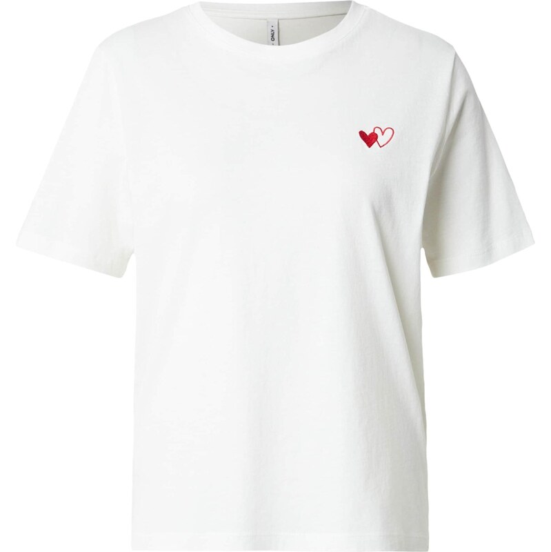 ONLY Tričko ONLHAPPY červená / biela 67891147