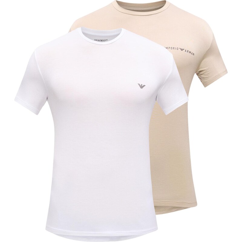 Emporio Armani Tričko béžová / biela 67891166