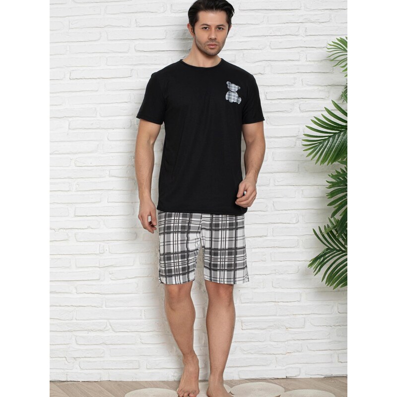 Trendyol Krátke pyžamo nebielená / čierna 67891229