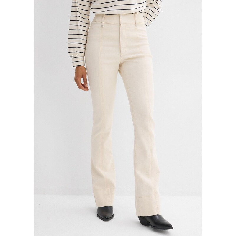 bonprix Džínsy, Bootcut, High Waist, farba biela 67879494