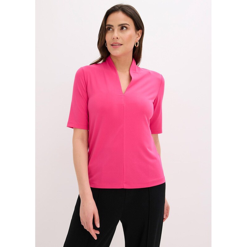 bonprix Tričko s kalichovým golierom, farba ružová 67879541