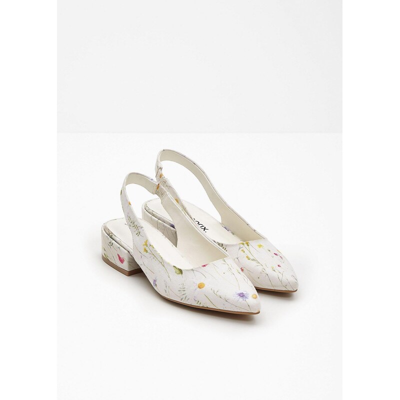 bonprix Lodičky Sling s plochým podpätkom, farba biela 67879925
