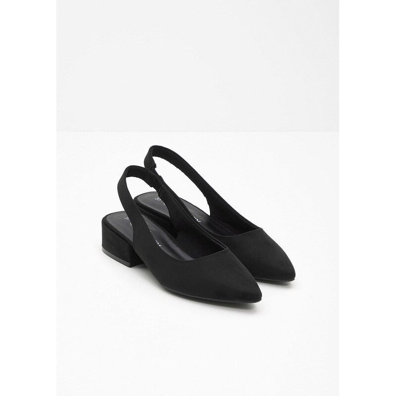 bonprix Lodičky Sling s plochým podpätkom, farba čierna 67879919