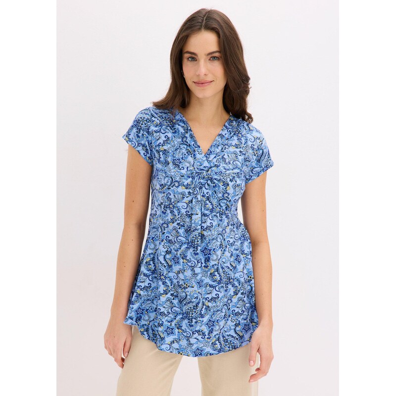 bonprix Tričko z viskózy, farba modrá 67879942