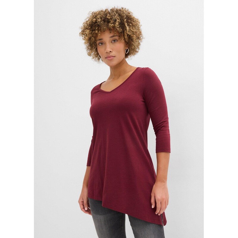 bonprix Dlhé tričkoz bavlného viskózového mixu, farba červená 67879966