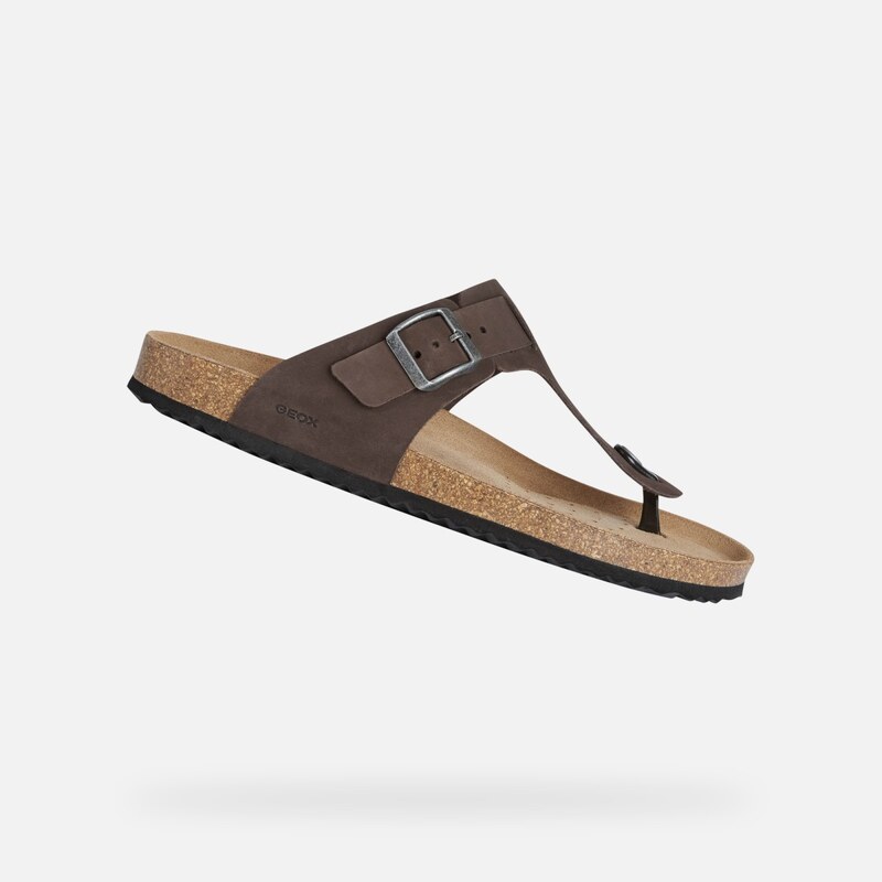 Pánske šľapky Geox Sandal Ghita tmavo hnedá 67895978