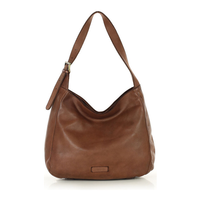MARCO MAZZINI Dámska taška typu hobo, prírodná koža | čokoládovohnedá 67892969