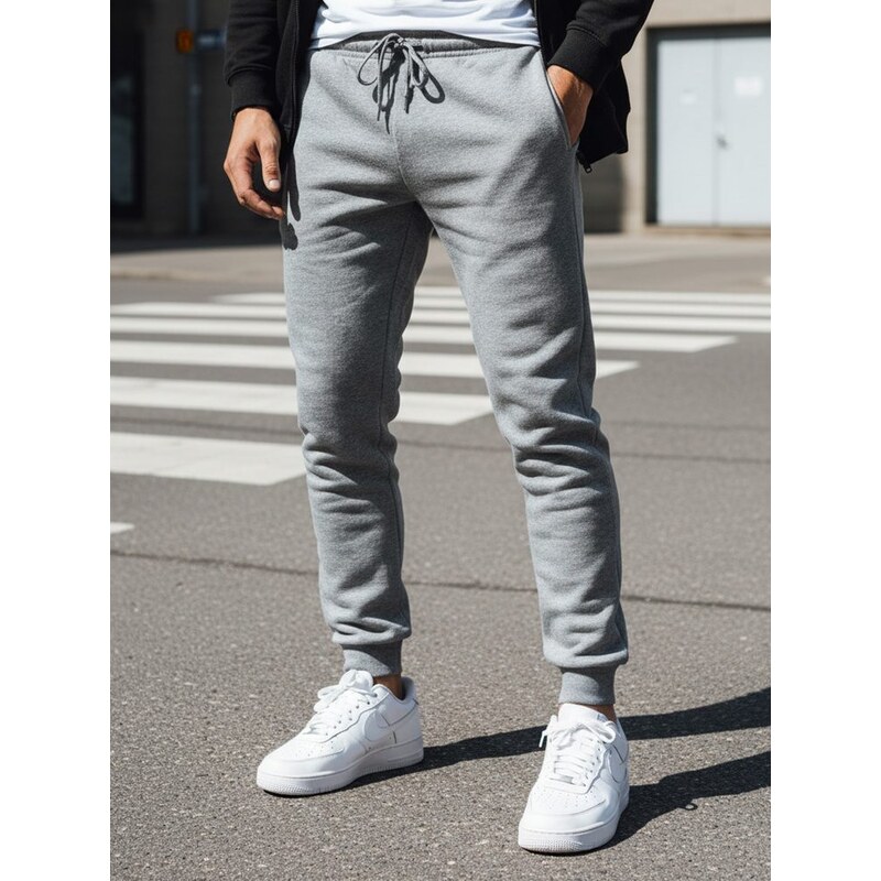 Buďchlap Štýlové tepláky v svetlošedej farbe 37084066