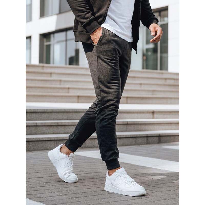 Dstreet Moderné pánske tepláky v grafitovej farbe 63249743