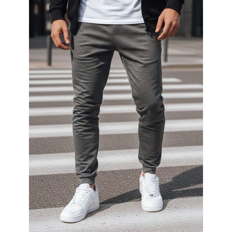 Dstreet Pohodlné pánske tepláky sivej farby 63302549