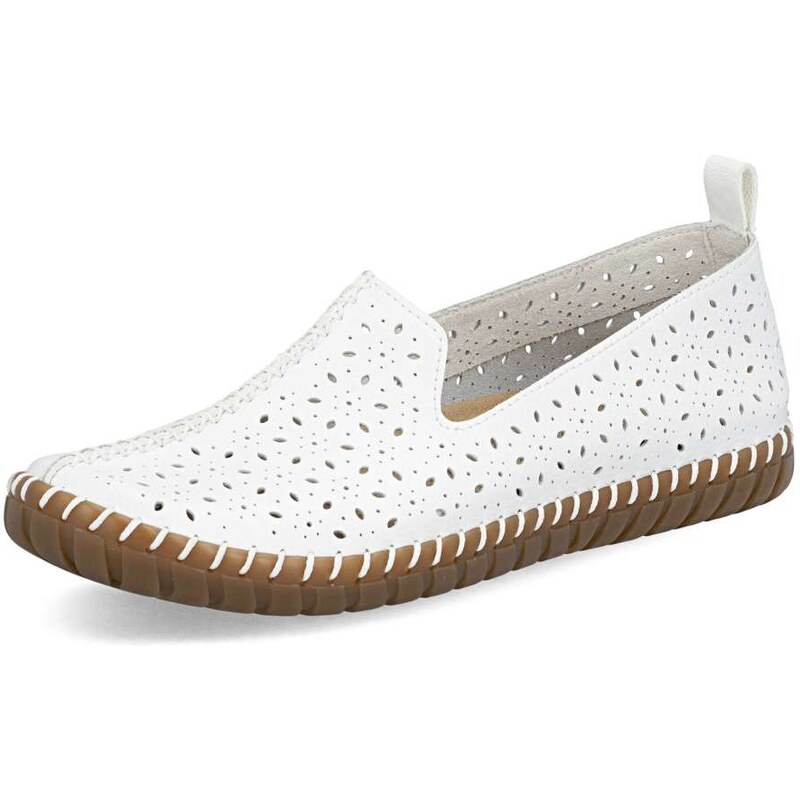 Dámske mokasíny RIEKER M2853-80 biela S6 67896008