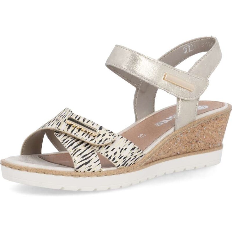 RIEKER Dámske sandále REMONTE R6266-90 zlatá S6 67896014