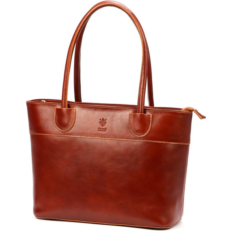 FLORENCE Dámská kožená kabelka Viktorie koňak 67896032