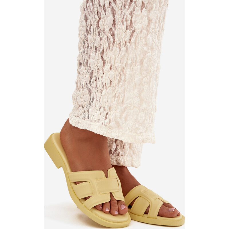 Kesi Žlté dámske šľapky na nízkom podpätku Lorania 67901805