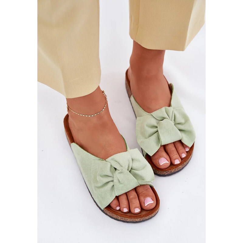 Kesi Mätové dámske šľapky na korkovej podošve s mašľou 67901819