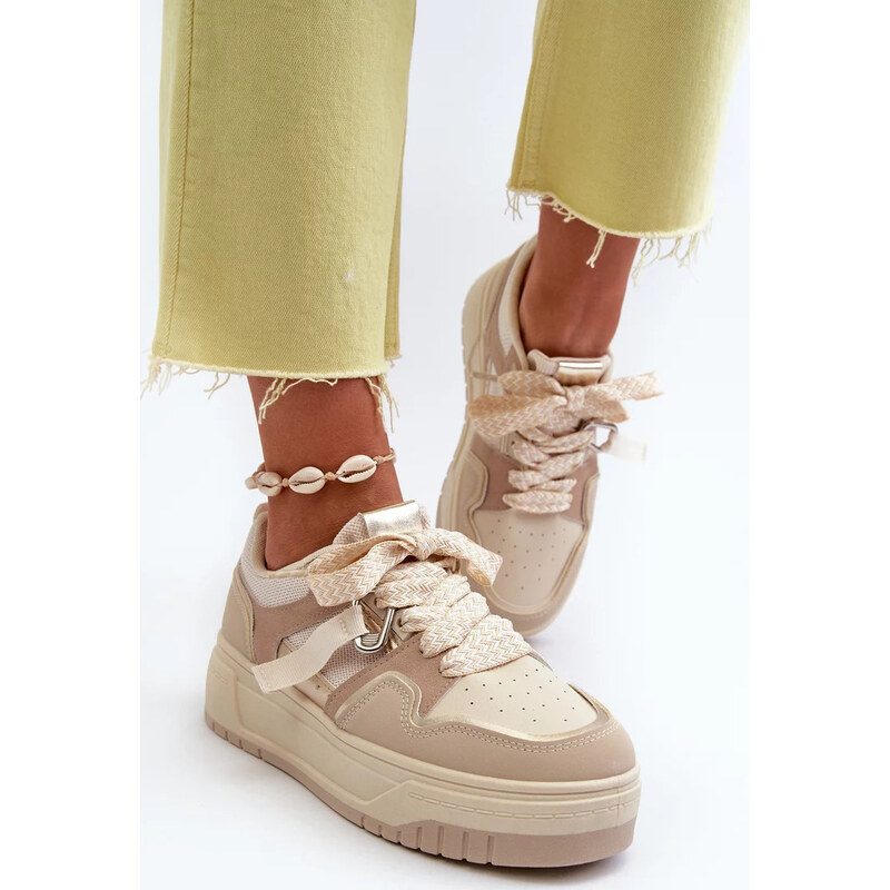 Kesi Béžová dámske tenisky na platforme 67901860