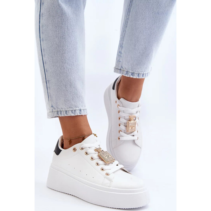 Kesi Biele dámske tenisky s ozdobou Celedria 67901889