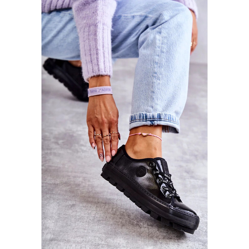 Čierna módne lakované tenisky Big Star 67901913