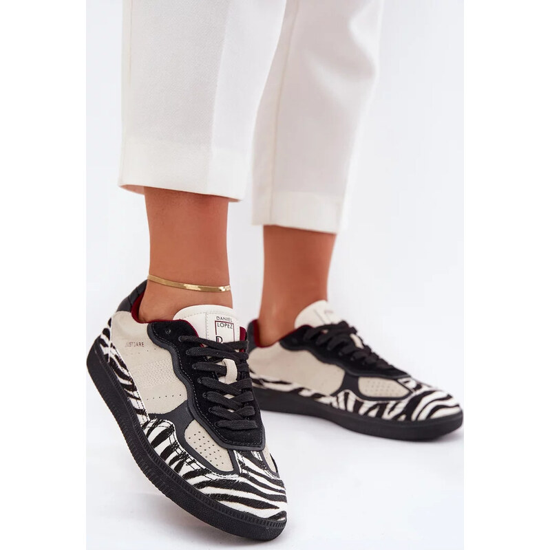 Kesi Béžové dámske sneakers Daniel Lopez Just Dare so zebrím vzorom 67901930