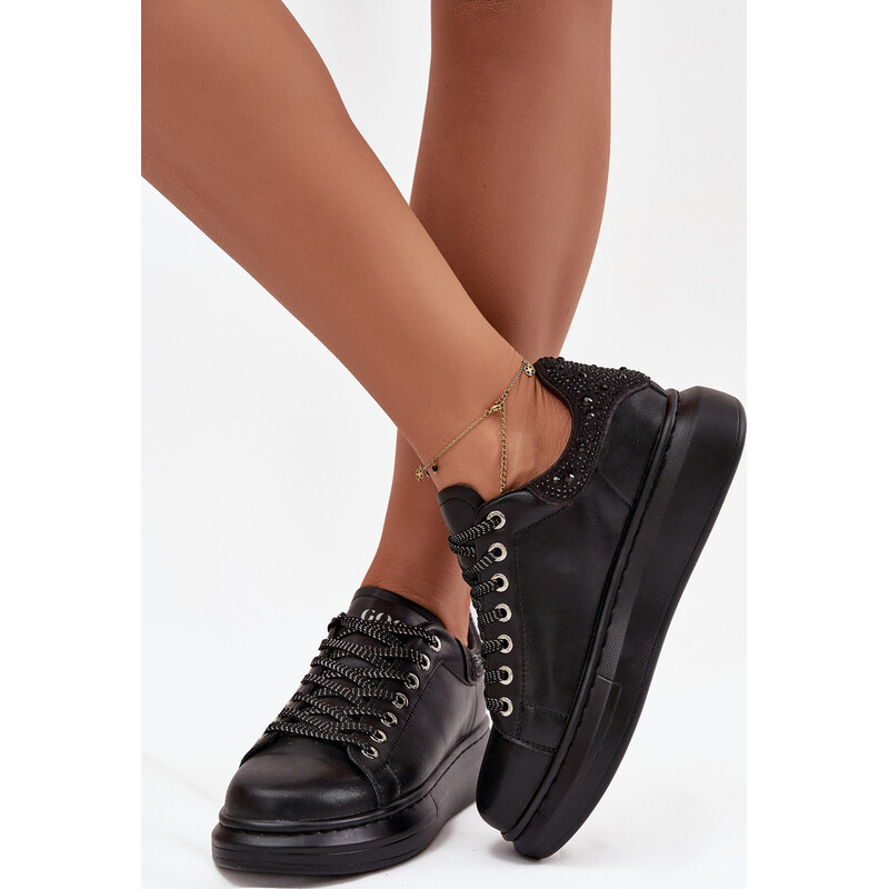 Kesi Čierne dámske kožené tenisky GOE 67901939